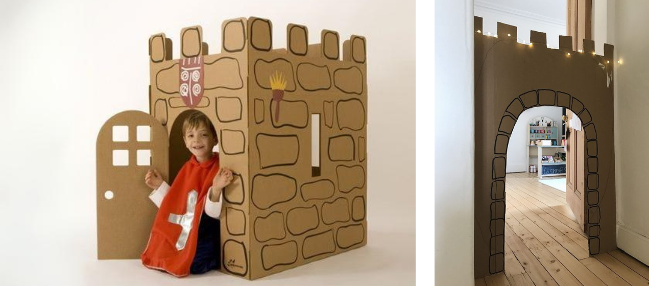 hrad z kartonové krabice